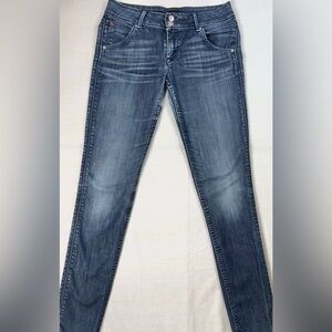 Hudson Womens Jeans Collin Low Rise Skinny Ankle Flap Pocket Stretch Blue Sz 27